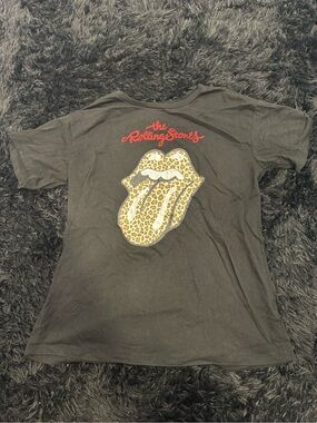 Bravado Black Tee with Leopard Tongue Graphic